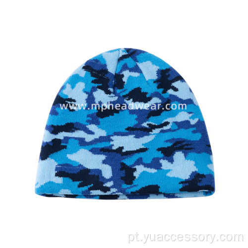 Gorro de malha jacquard disruptivo padrão 100% acrílico